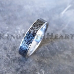 Genuine Hematite Ring with Titanium, Hypoallergenic Wedding Band, Engagement Ring, Birthday Gift, Mens Ring, Christmas Gift