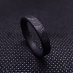 Carbon Ring, Black Ring, Minimalist Ring, Wedding Band, Father's Day Gift, Lightweight Ring, Forged Carbon Fiber Ring, Christmas Gift