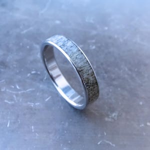 Rustic Deer Antler Stainless Steel Ring – Nature Inspired Wedding Band, Unique Hunters or Fathers Day Gift, Primal Jewelry