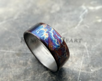 Anodized Titanium Ring, Lightweight Wedding Band, Hypoallergenic Engagement Ring, Mother&#39;s Day Gift, Valentine&#39;s Day Gift, Birthday Gift