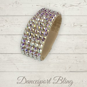 Swarovski Ballroom Cuff Bracelet 1 &quot; - 5 rows Swarovski Crystals, Ballroom Dance Jewelry, Ballroom Bracelet, made to size