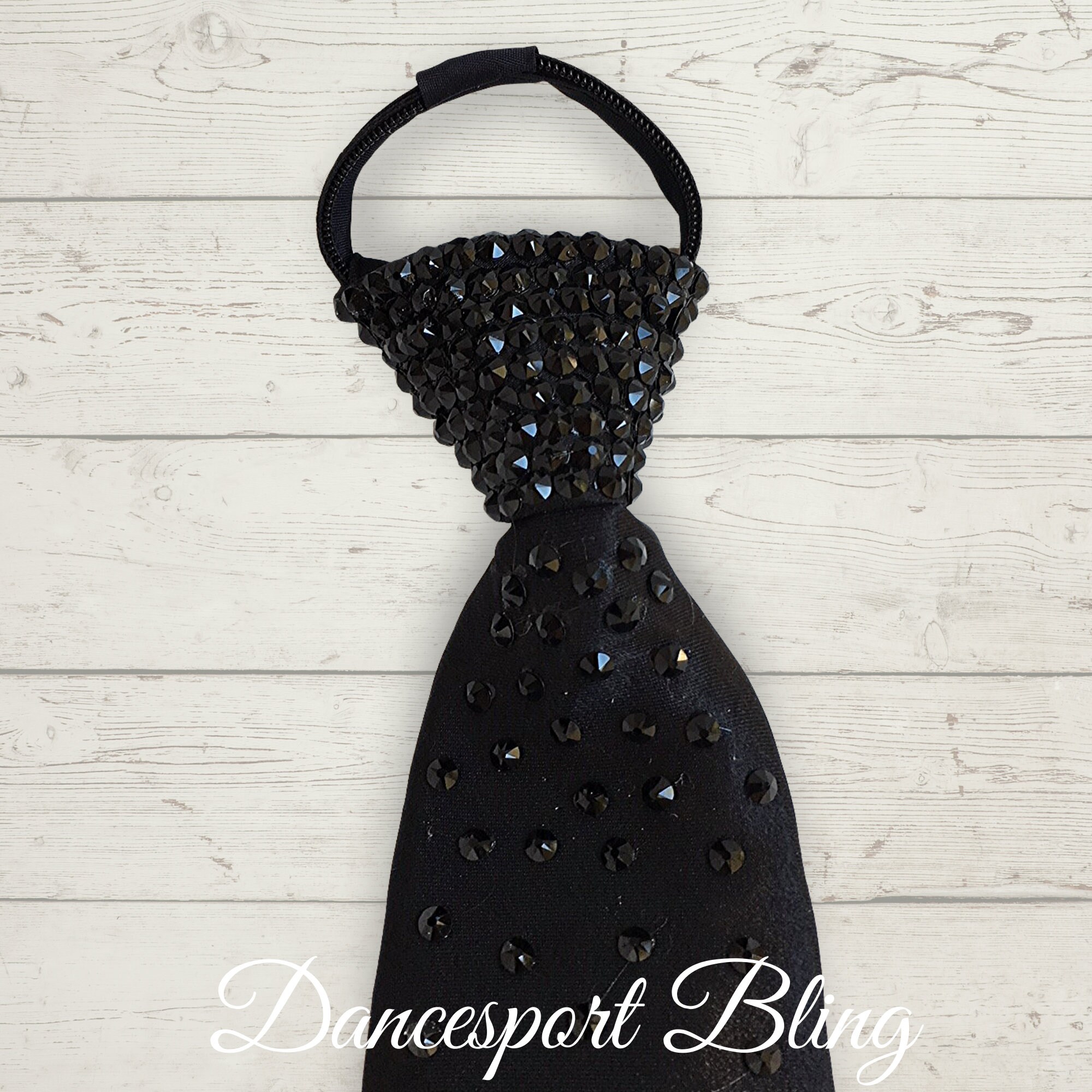 black rhinestone tie