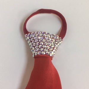 Men&#39;s Ballroom Dancing NeckTie (RED), Ballroom Dance Zipper Tie, Pre-tied Neckties, Swarovski Neckties with Pre-tied knot
