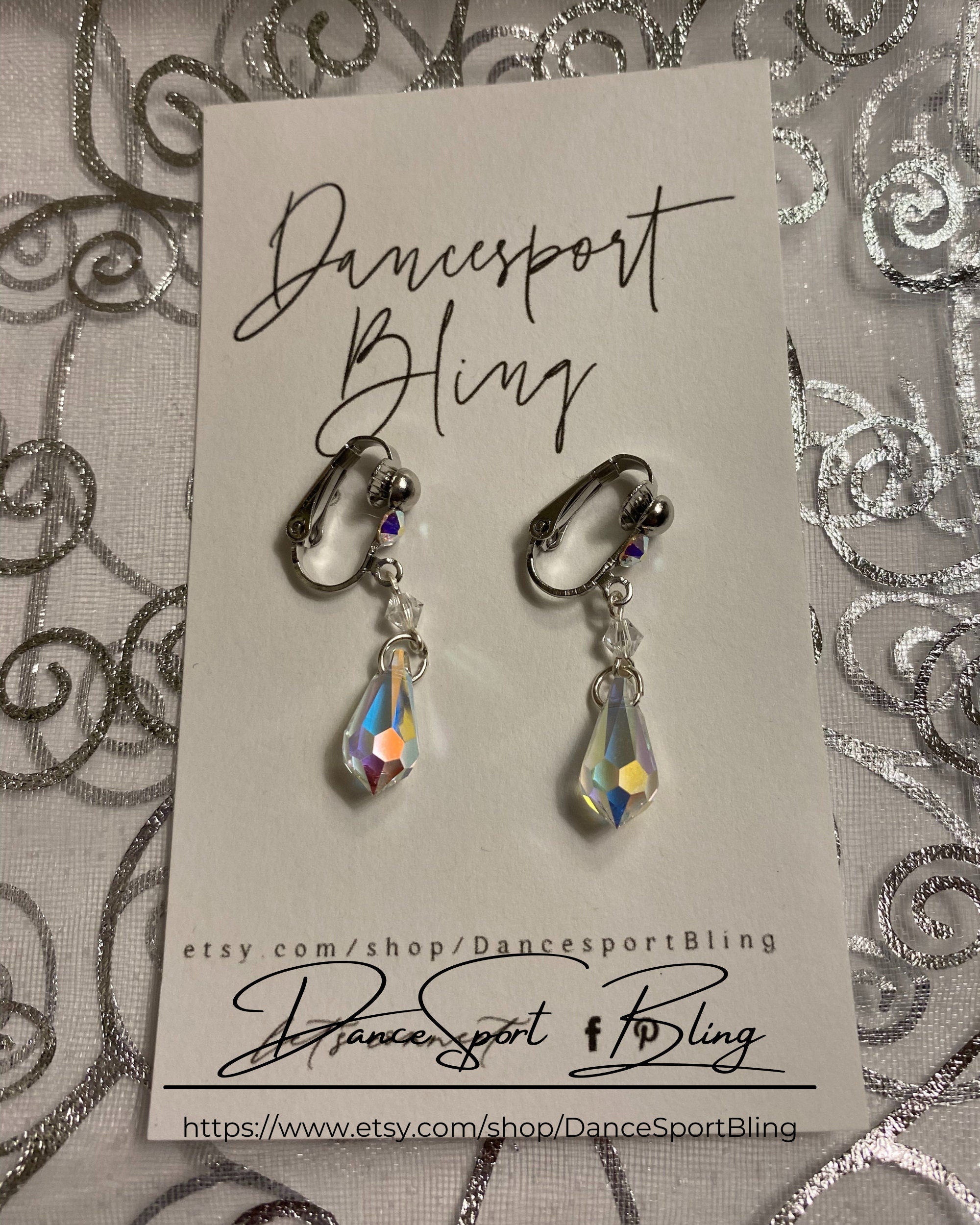 Ballroom Earrings, Ballroom Dance Jewelry, Ballroom Dance Earrings