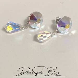 Ballroom Earrings, Ballroom Dance Jewelry, Ballroom Dance Earrings, Swarovski Earrings, Post Earrings ,Sparkly Earrings,Rhinestone Earrings