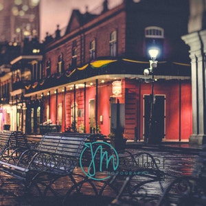 New Orleans - Jackson Square, Fine Art Print, New Orleans Photograph, French Quarter Art, New Orleans Art,  Park Bench,