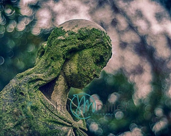 Fine art photography, Urban Decay, Cemetary, Statue, Wall Decor, Home Decor, Abandoned, Fine art print,