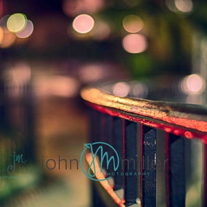 Railing, Wrought Iron, Bokeh, FIne Art Print, Wall Art, Cityscape