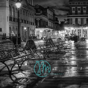Jackson Square,  Fine Art Print,  French Quarter Art, New Orleans Art,  Black and White, Art