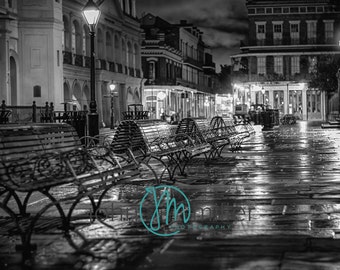 Jackson Square,  Fine Art Print,  French Quarter Art, New Orleans Art,  Black and White, Art