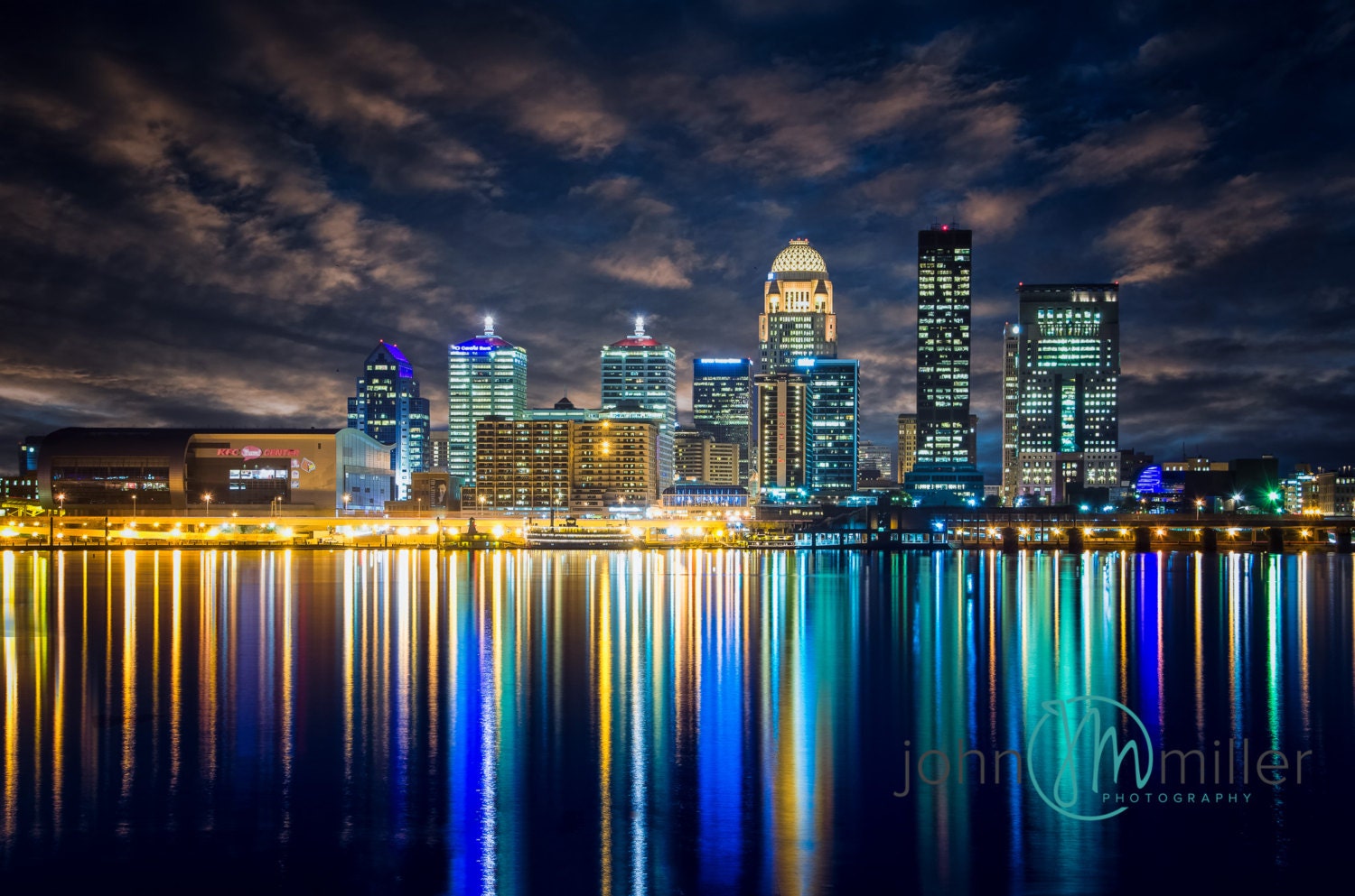 Blue Neon Skyline Louisville City Bright Stock Vector (Royalty Free)  1425267287