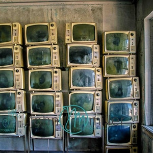 TV, TV, Fotografia artística, Decadência urbana, Casa abandonada, Decoração de parede, Decoração de casa, Abandonado, Impressão de belas artes, Televisão
