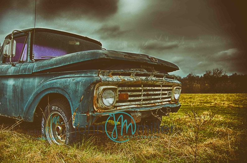 1964 Ford F-100, Ford, Urban Decay, Abandoned, Rural Decay, Wall Decor, Home Decor, Fine art print, Fine art photography, Photography image 1