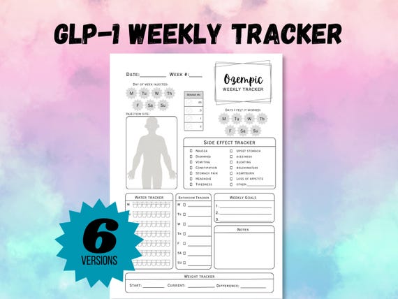 GLP-1 Weight Loss Medication Tracker: Wegovy, Ozempic, Mounjaro, Zepbound, GLP1 Injection Log, Weight loss Injection Tracker
