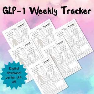 GLP-1 Weekly Tracker, Weight loss medication tracker