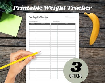 Weight Tracker, Daily Weight Tracker, Weekly Weight Tracker, Weight Log, Printable Weight Tracker, Weight Journal, Weight Loss Diary