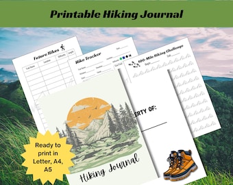 Hiking Journal, Hiking Tracker, Hiking Challenge, Hiking Notes, Hiking Log, Hiking Adventures, Outdoor Activity, Outdoor Fitness