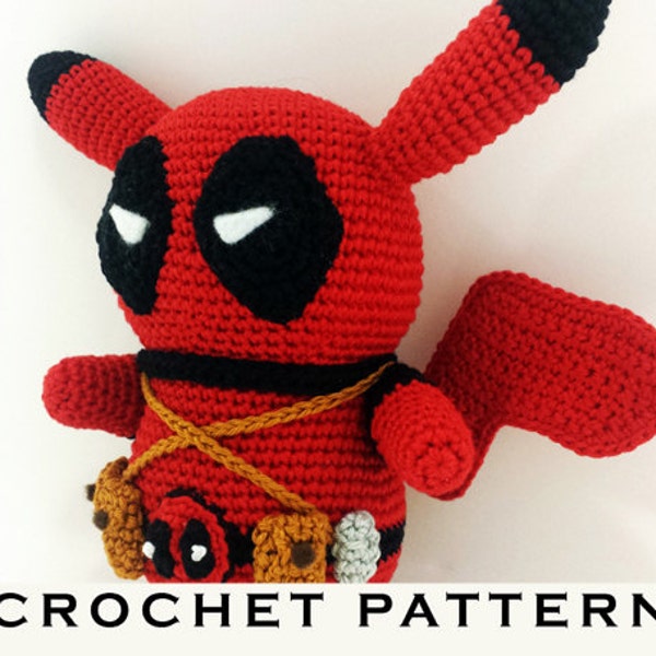 Pikachu Deadpool Amigurumi Crochet Pattern (PDF)