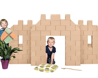 Large Building Blocks | 100 XXL piece playset for kids | build fortress, play shop, play kitchen, race care | for role play | 7.87x3.93inch