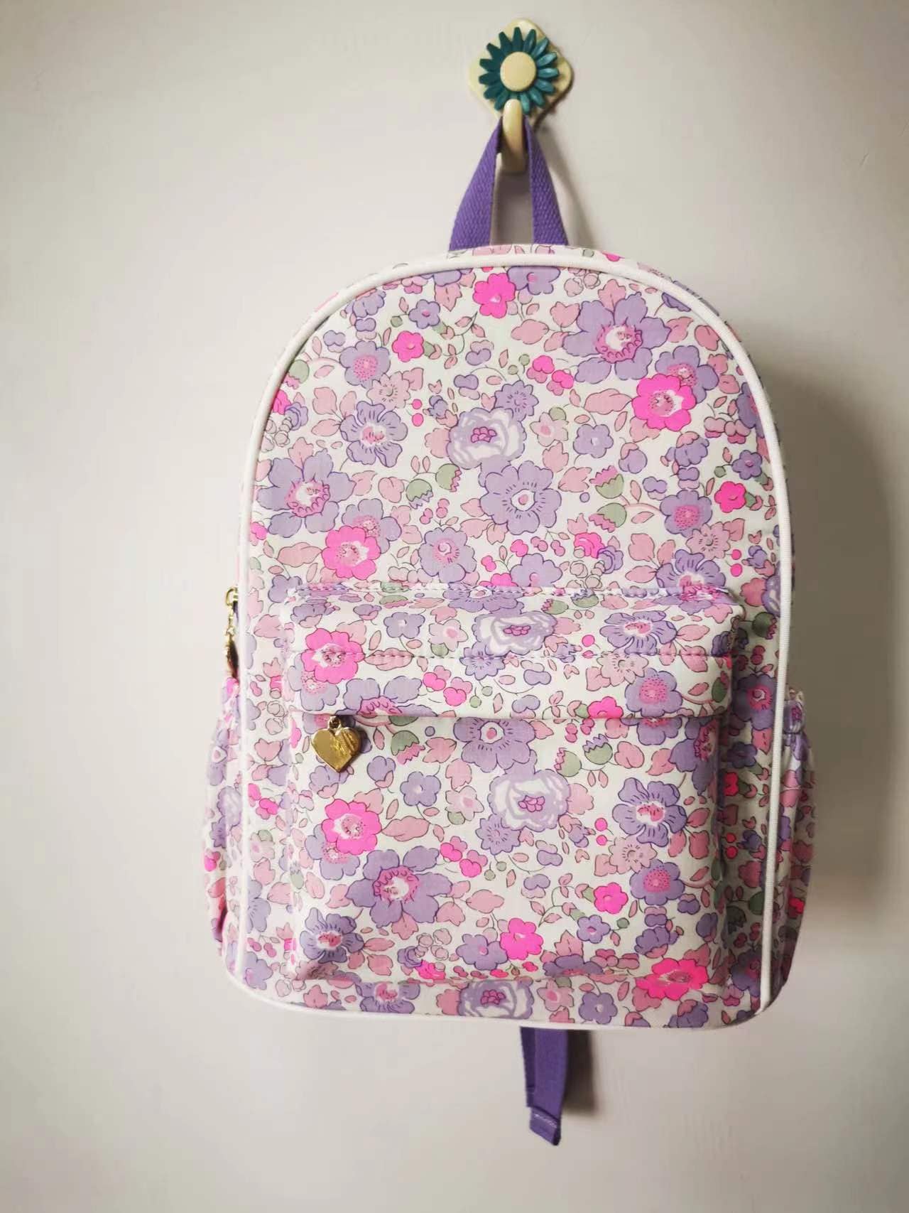 Betsey Johnson Pink Peony Floral Backpack Purse Bag Spring Summer