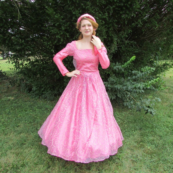 Princess Gown in Pink and Gold - Etsy UK