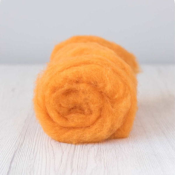 Carded Maori Wool Batt - Melon, for Needle Felting, Felting Supplies, Felting Wool, DHG Italy