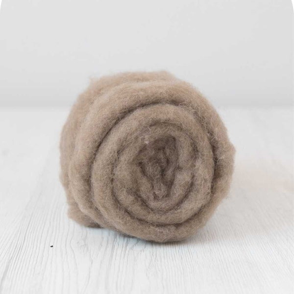 Carded Bergschaf Wool Batt - Earth for Wet Felting, Needle Felting, Nuno Felting, DHG