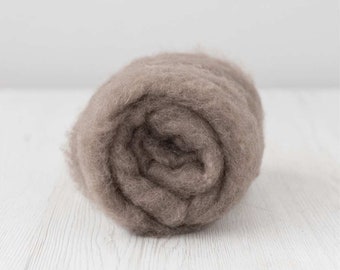 Carded Maori Wool Batt - Ash, for Needle Felting, Felting Supplies, Felting Wool, DHG Italy