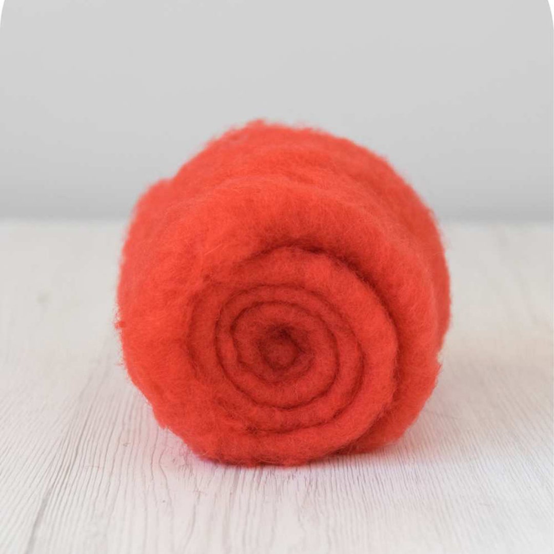 Carded Maori Wool Batt Lacquer, for Needle Felting, Felting Supplies