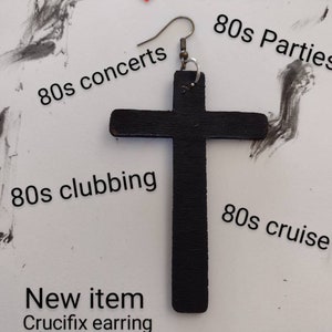 80s inspired cross earring