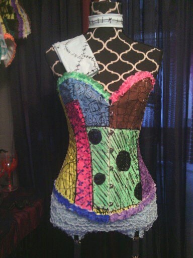 sally corset dress Hand Painted Sally Corset, Nightmare Before Christmas Costume, Cosplay