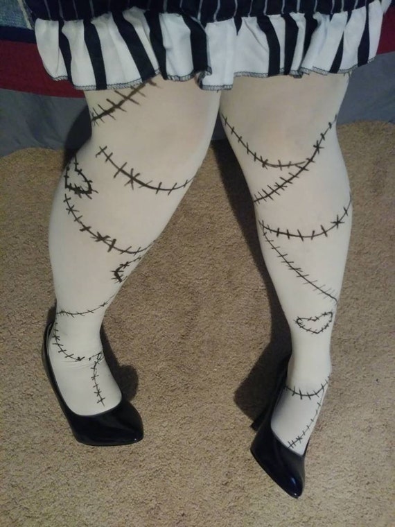 Custom Made Tights With Stitches Halloween Tights, Sally Tights,  Valentine's Gifts 