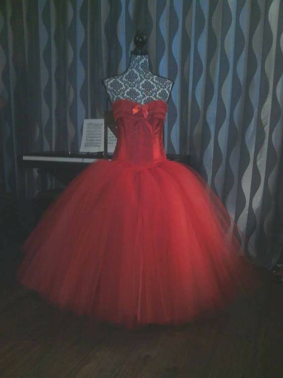 Custom size Red corset dress, 80s red dress, 80s Prom dress, Cyndi Lauper  costume, 80s costume, 80s prom dress, corset, costumes, bridal