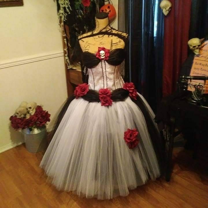 skull corset dress Skull Overbust Corset Dress Set: Gothic Steampunk Outfit with Sleeve