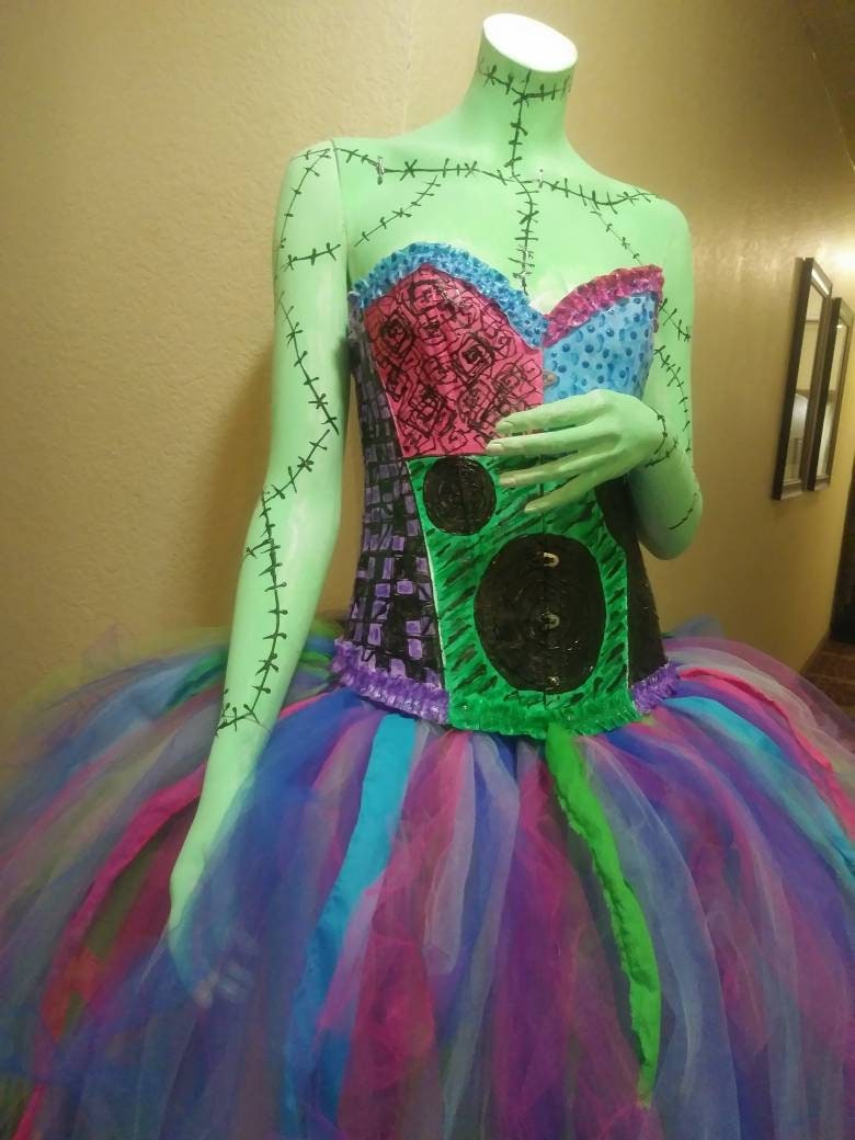 Hand Painted Sally Inspired Corset Couture Dress, Halloween Wedding - Etsy Hand Painted Sally Inspired Corset Couture Dress, Halloween Wedding - Etsy