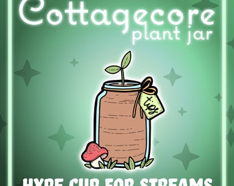 ANIMATED Cottagecore Tip Jar for Cozy game Streamers and VTubers  -- Hand drawn Hype Cup for Twitch and YouTube - StreamElements!