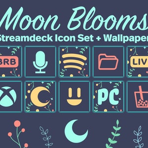 360+ Stream Deck Icon Set - Moon Bloom Aesthetic Elgato Streamdeck Icon pack for Twitch and Youtube
