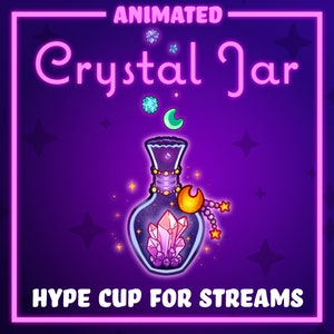ANIMIERTES Kristallglas Hype Cup für Twitch und Youtube Stream - Süßes Trinkglas für StreamElements