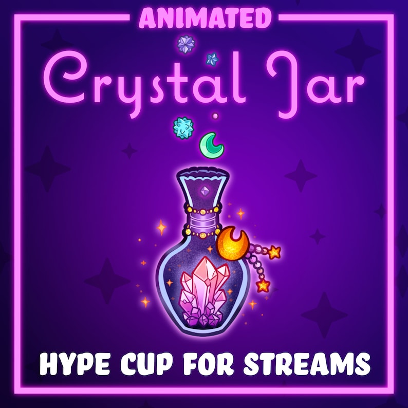 ANIMATED Crystal Jar Hype Cup for Twitch and Youtube Stream Cute Tip Jar for Streamelements Etsy