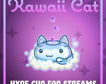 KAWAII Cloud Kitty HYPE JAR for Live Streaming and VTubers - for use with StreamElements on Twitch and YouTube - Tutorial in Description!