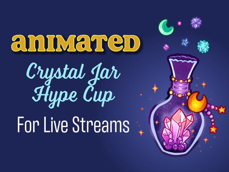 ANIMATED Crystal Jar Hype Cup for Twitch and Youtube Stream Cute Tip Jar for Streamelements Etsy