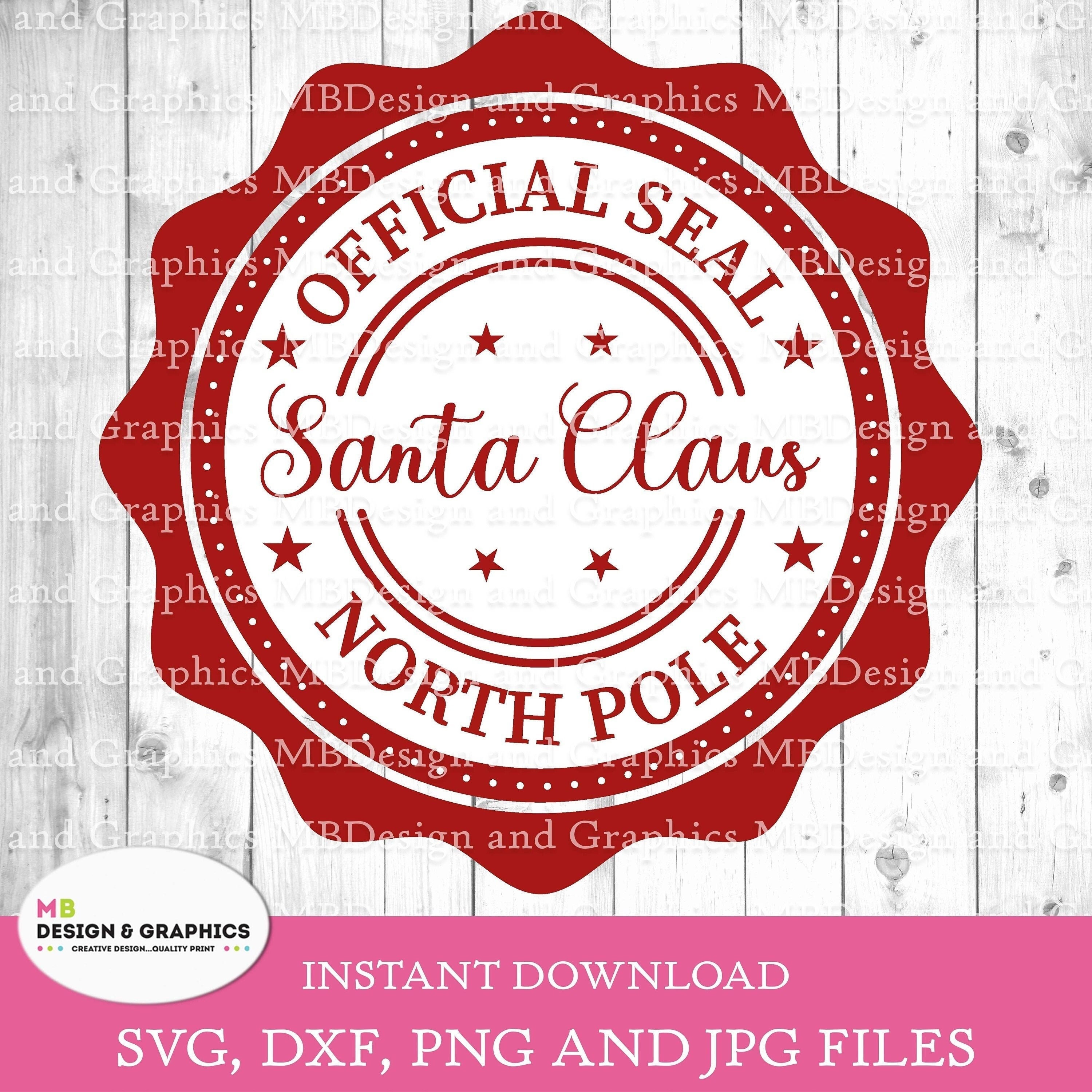 Sello oficial de Papá Noel de Navidad polo norte / archivo svg Etsy