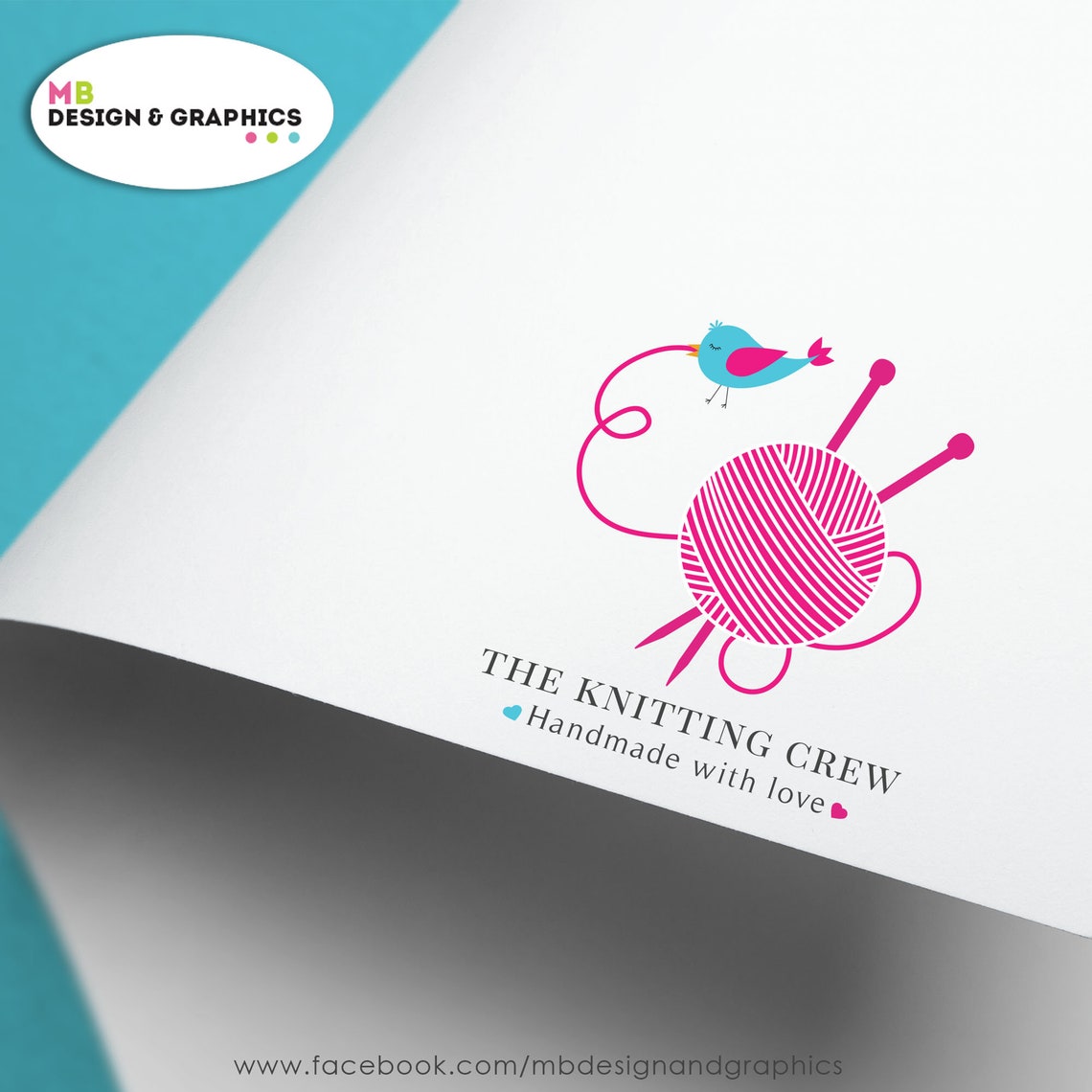 Knitting Premade Logo design/ Knitting Logo / wool logo / Etsy