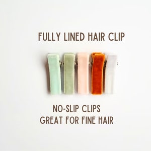 Fully Lined Clip, Mini Velvet Clip, Baby Hair Clip, Baby Barrette, Toddler Barrette, Fringe Clip, Soft Hair Clip, Gift, Toddler Hair Clips