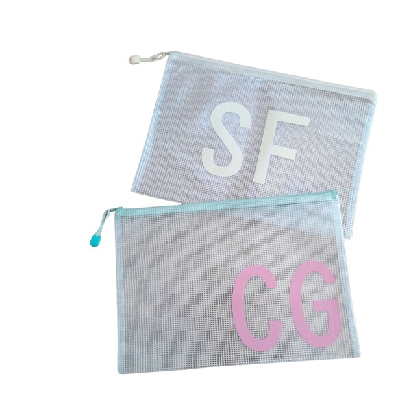 Monogram Pouch, Custom Travel Pouch, Travel Gift, Snack Pouch, Pool Bag, Wet/Dry Bag, Meds Pouch, Swimsuit Bag, Teacher Gift, Monogram bag