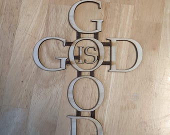 Dios es bueno: paquete de archivos para impresión 3D y corte láser, Lightburn, STL y lbrn2