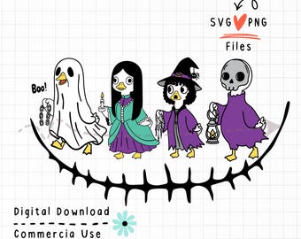 Silly Goose Halloween SVG Bundle  – Spooky Goose Clipart Digital Download for Cricut Shirts Mugs