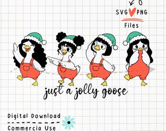 Just a Jolly Goose Christmas SVG – Festive Goose Clipart Digital Download for Cricut Shirts Mugs