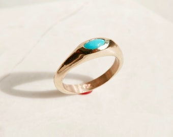 Sleeping Beauty Ring 10K Gold, Turquoise ring,Made in USA