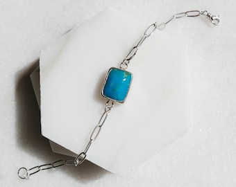 Turquoise Mountain Bracelet, Silver Bracelet, Made in USA
